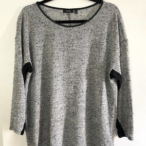 Apt 9 Marled Tunic with black accent and 3/4 sleeve Size XL